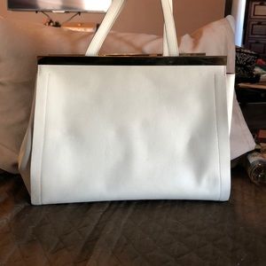Alberta Di Canio 100% Leather Ivory Tote